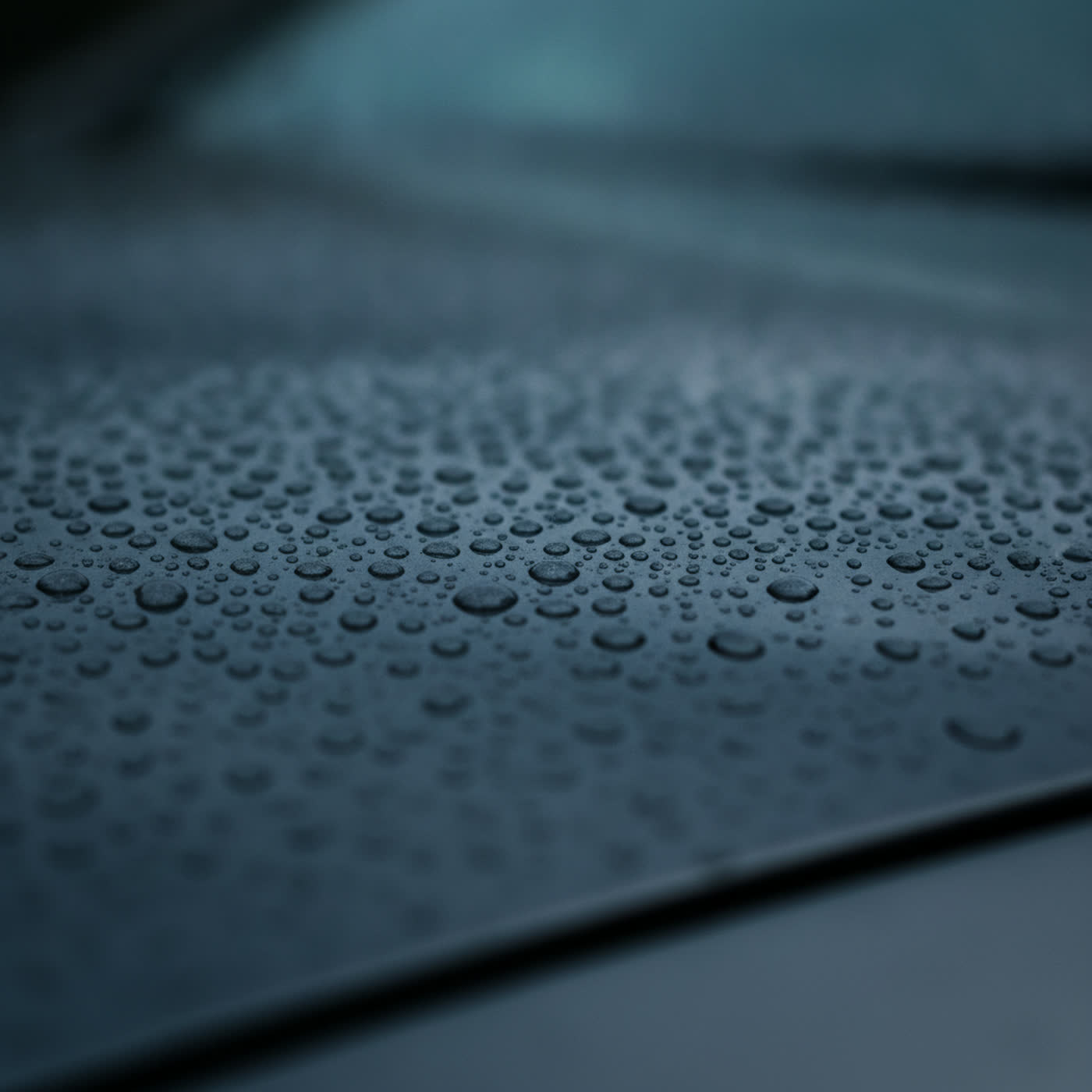 Water beading on a ceramic coated hood